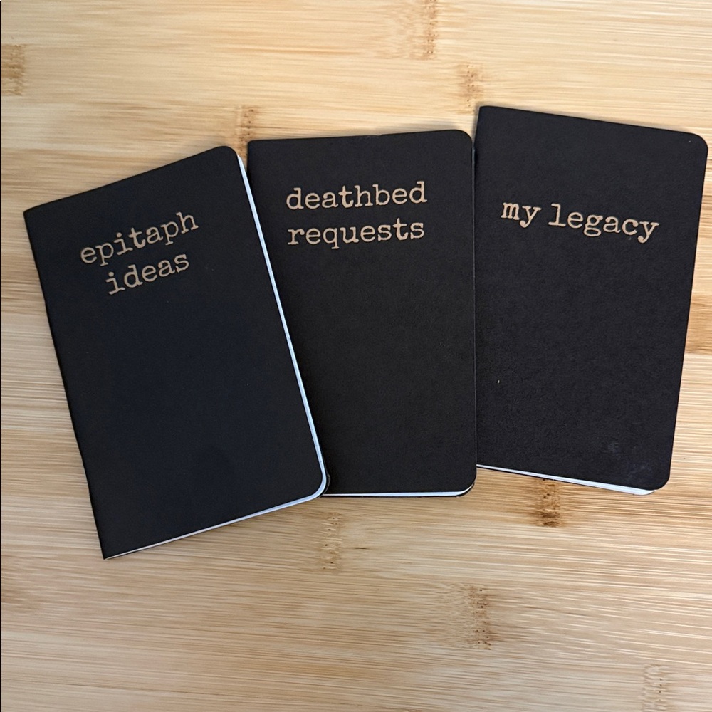 Final Notes Epitaph Idea Set of 3 Notebooks from Accoutrements Archie McPhee